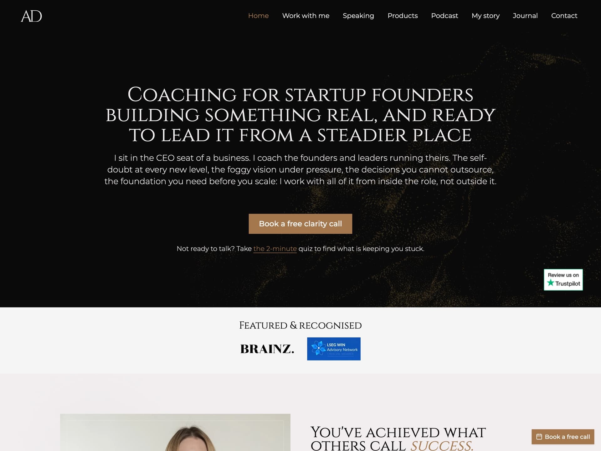 Coaching business website